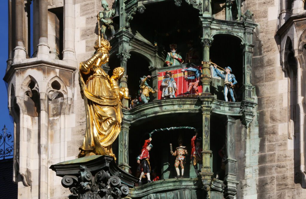 View of Glockenspiel in New Town Hall, Munich, Germany